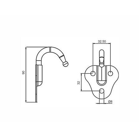 Saclı Kanca Galvaniz 8 mm