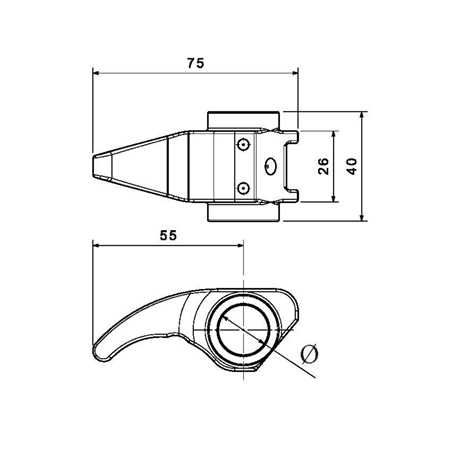 Gizli Sistem Arka Kapı Kilidi Üst Tırnak (Çinko+Geomet) Ø16