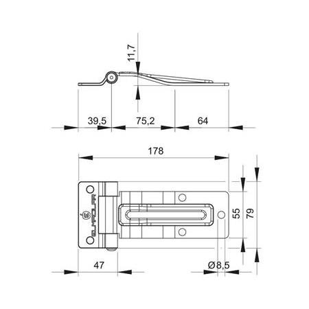 KÜÇÜK YAN KAPI MENTEŞESİ GALVANİZ