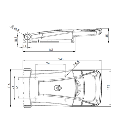 Unitnova Dıştan Kilit Krom ø16