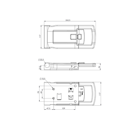 Küçük Dıştan Kilit Krom ø22
