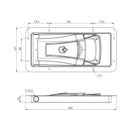 Unitnova Gömme Kilit 24mm Krom ø16