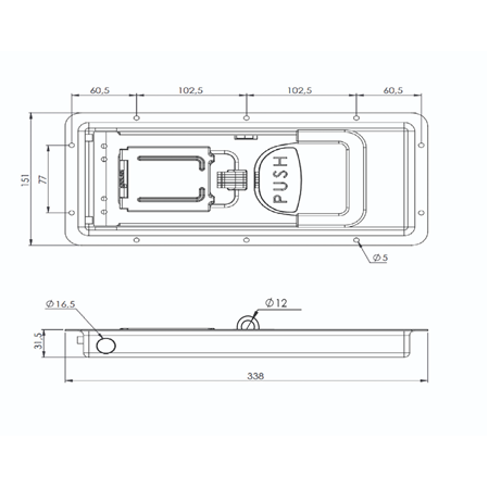 Büyük Gömme Kilit Krom Asma Kilitli