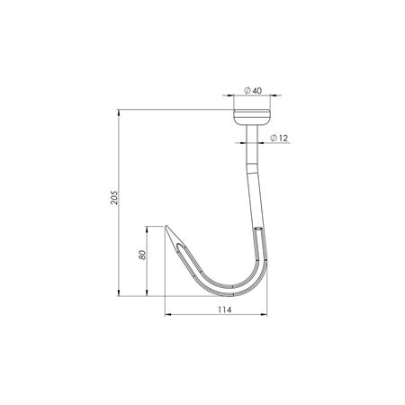 Tekli Et Kancası Krom