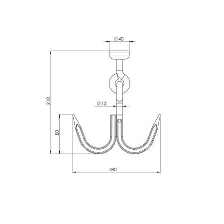 Oynar Başlı Çiftli Et Kancası Krom
