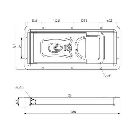 Lale Serisi Büyük Gömme Kilit Galvaniz Asma Kilitli