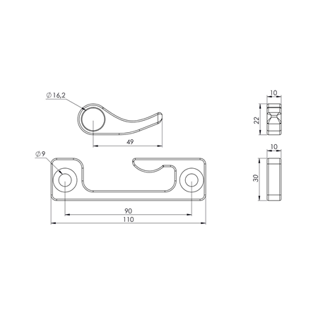 Gömme Kilit Ayağı Galvaniz