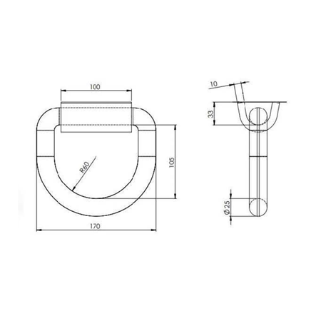 Gemi (Roro) Halkası 26 mm Kaynak Bağlantılı Kaplamasız